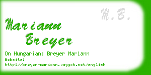 mariann breyer business card